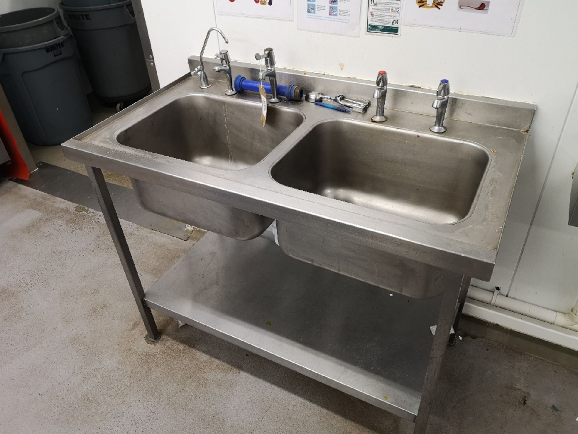 Stainless Steel Double Sink Basin Unit - Image 2 of 3