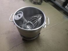 Stainless Steel Planetary Mixing Bowl with (4) Whisk Attachments & Mobile Dolly