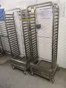 (2) Stainless Steel Twenty Slot Baking Tray Trolleys