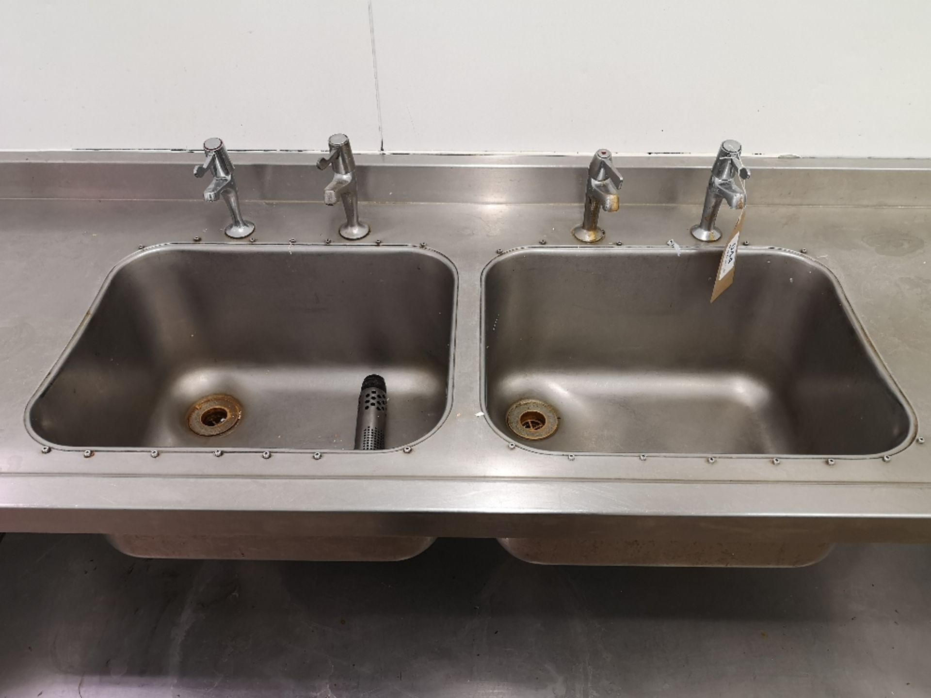 Stainless Steel Double Sink Basin Unit - Bild 3 aus 3