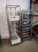 (2) Stainless Steel Multi Tier Baking Tray Racks & Gastronorm Trays