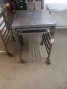 Stainless Steel Preparation Table with Six Slot Baking Tray Rack