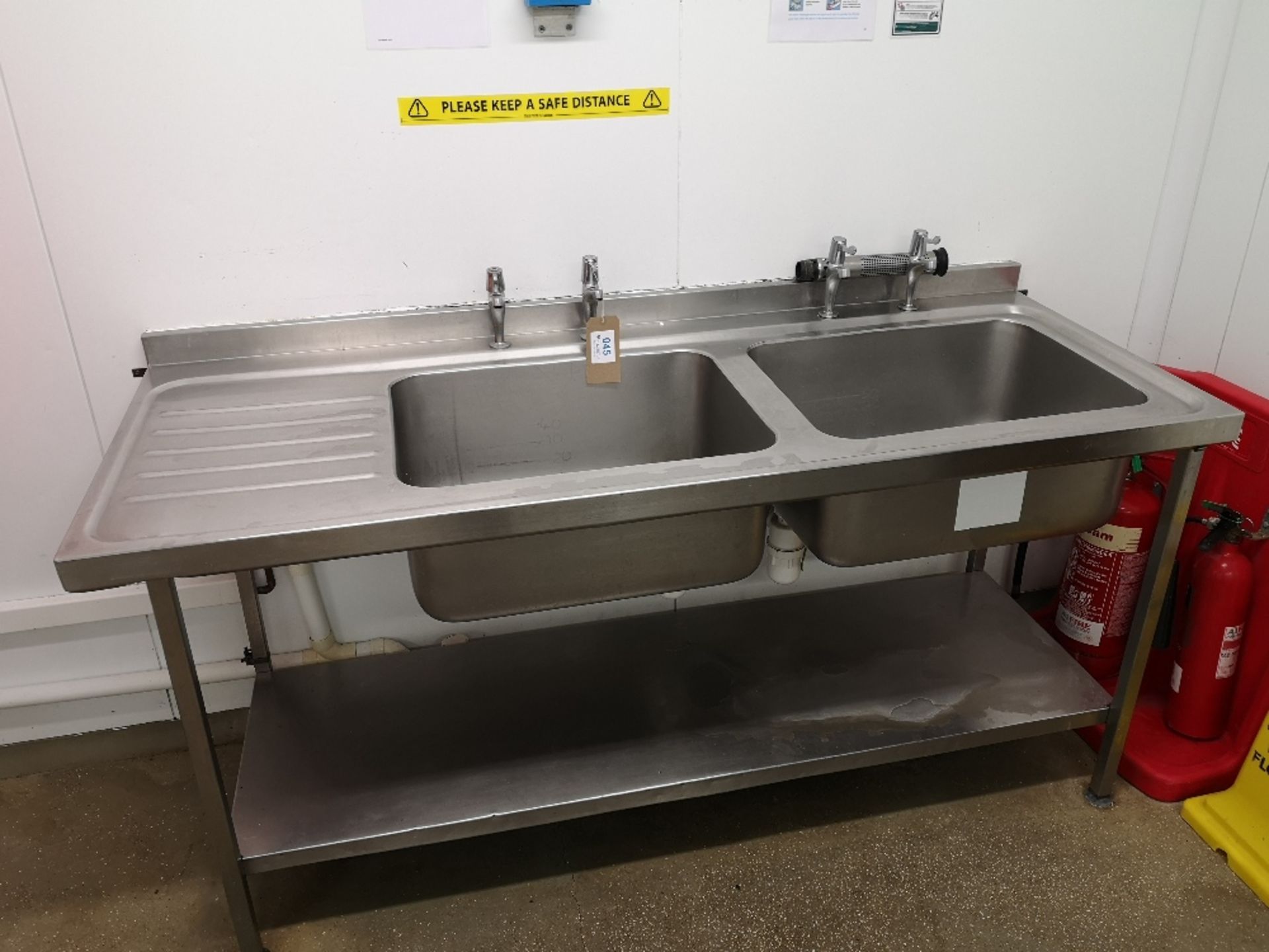 Stainless Steel Double Sink Basin Unit