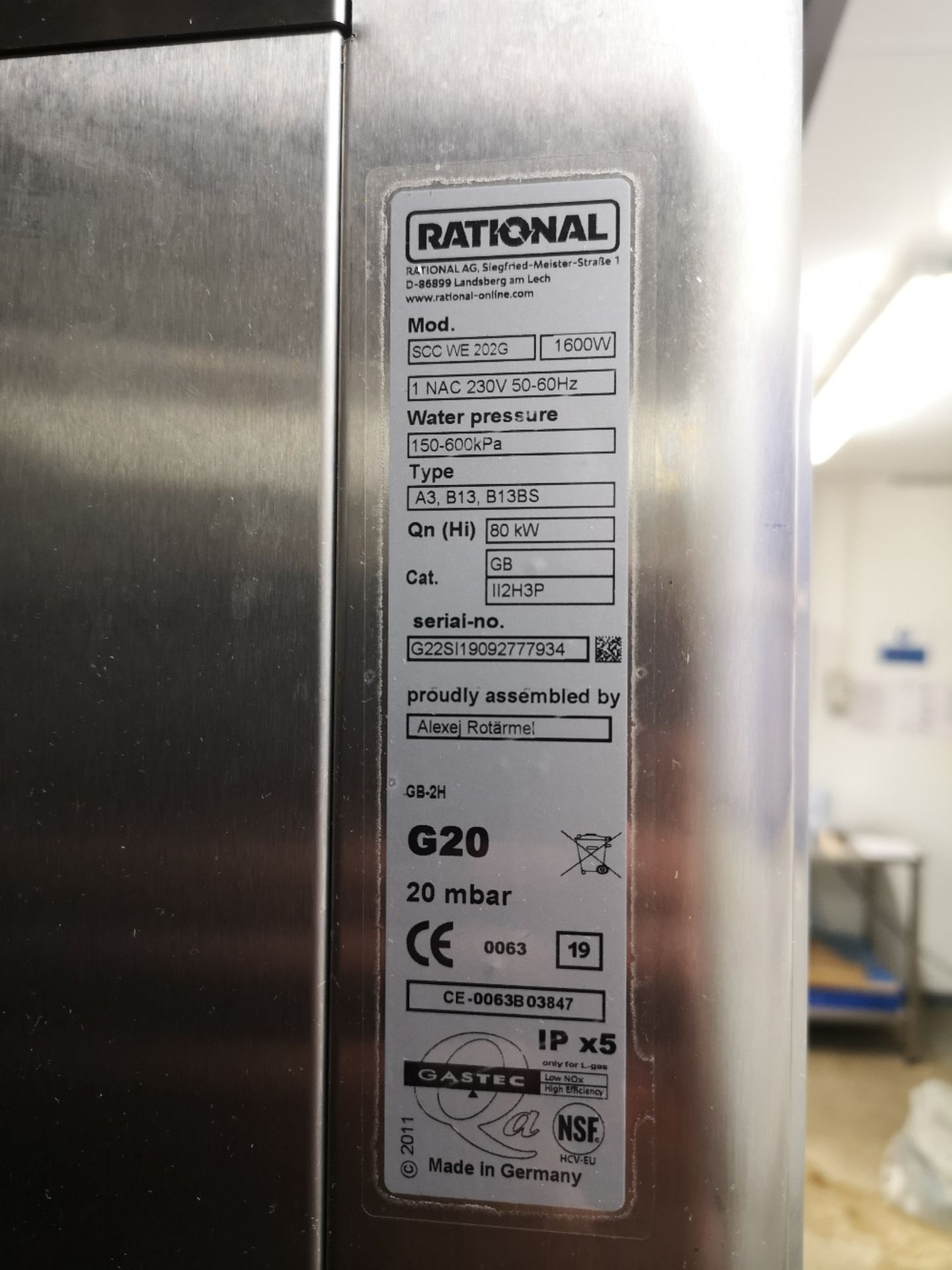 Rational Self Cooking Center White Efficiency SCCWE202G 20 Grid Gas Combi Oven - Bild 4 aus 4