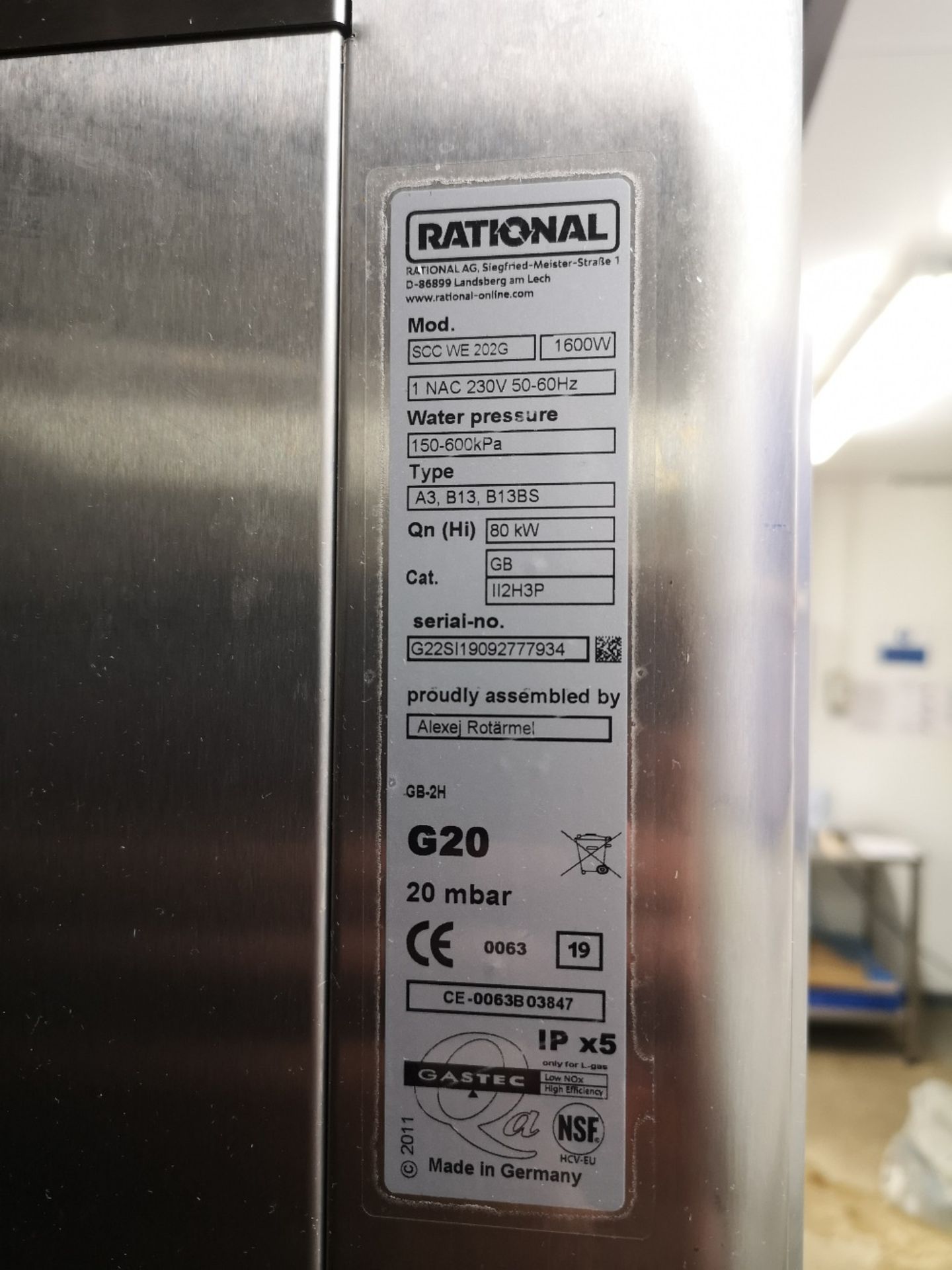 Rational Self Cooking Center White Efficiency SCCWE202G 20 Grid Gas Combi Oven - Image 4 of 4