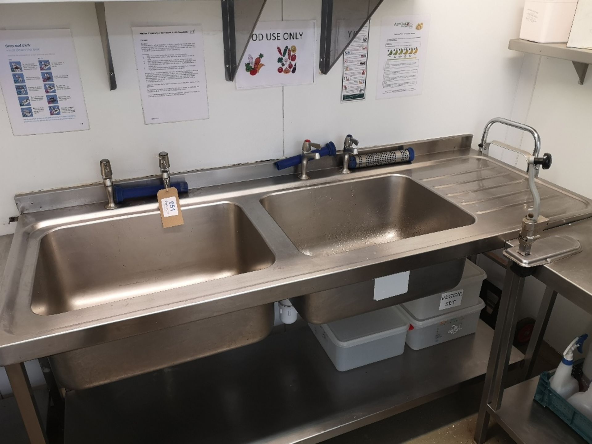 Stainless Steel Double Sink Basin Unit