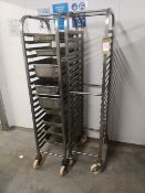 (2) Stainless Steel Twenty Slot Baking Tray Trolleys & Gastronorm Trays