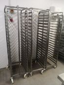 (3) Stainless Steel Nineteen Slot Baking Tray Trolleys