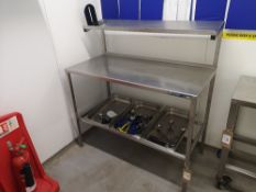 Valley Fabrications Two Tier Stainless Steel Preparation Table with Gantry