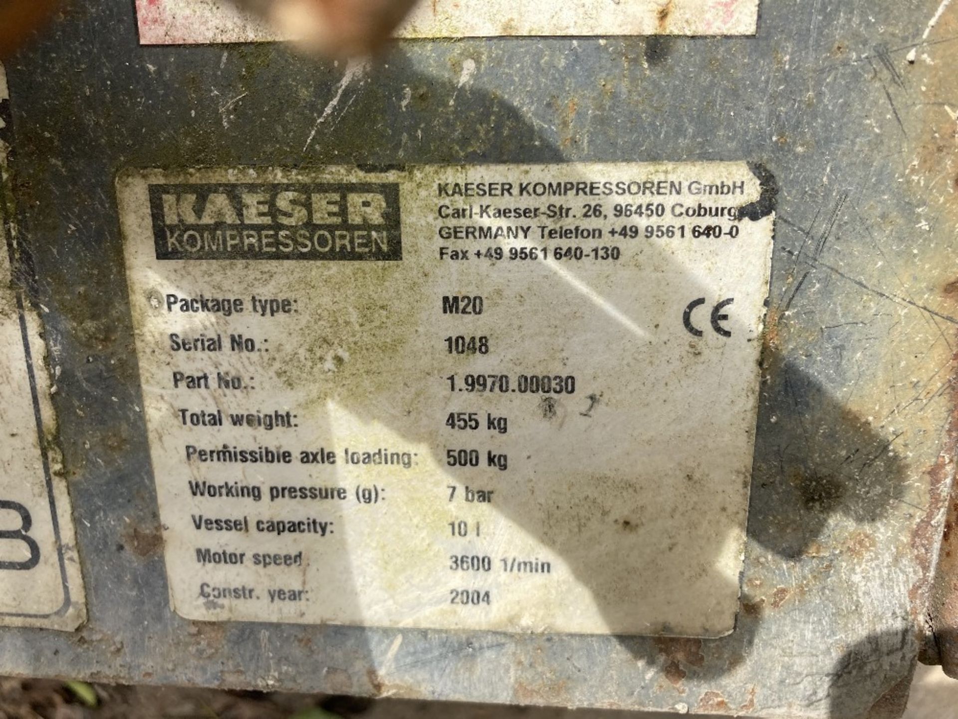 Kaeser M20 Towable Compressor - Image 5 of 8