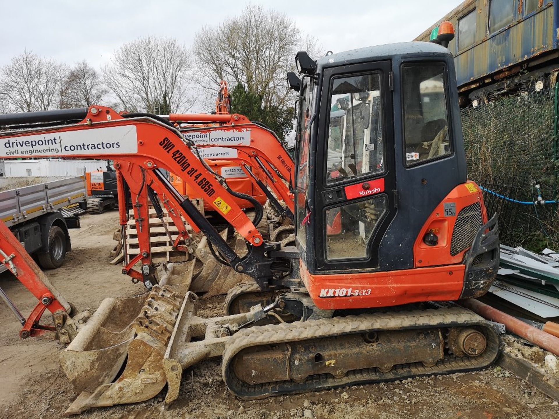 2016 Kubota KX101-3 Cabbed Mini Excavator - Image 2 of 6