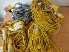 (10) 240V and 110V 16A Extension Leads, Approx. 14m