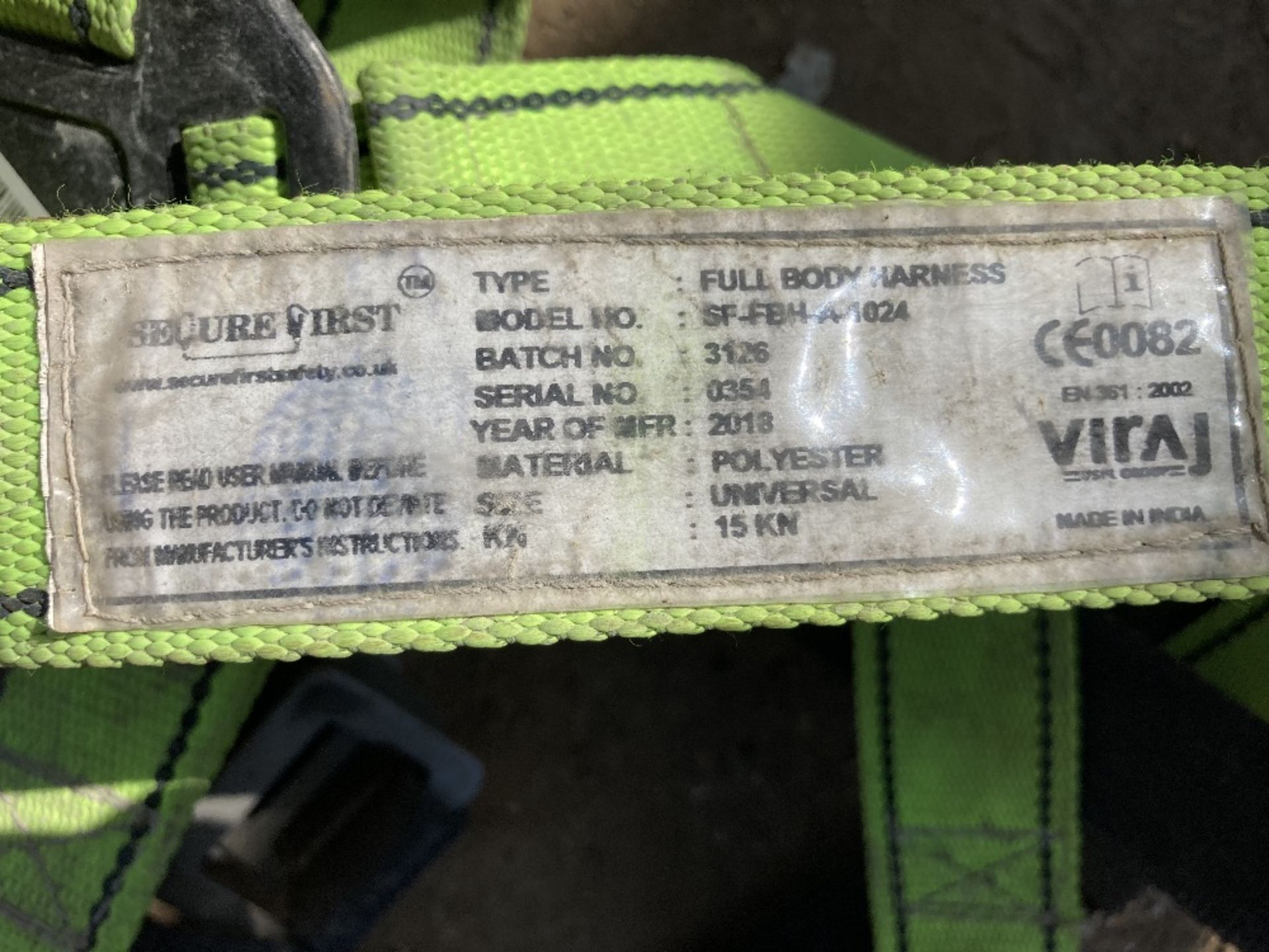 2018 Secure First SF-FBH-A-1024 Safety Harness - Image 2 of 3