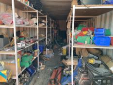 Contents of 40ft steel shipping container Lot 545