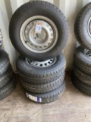 (4) New 13" Steel Rims with Compass CT7000 165xR13C Tyres