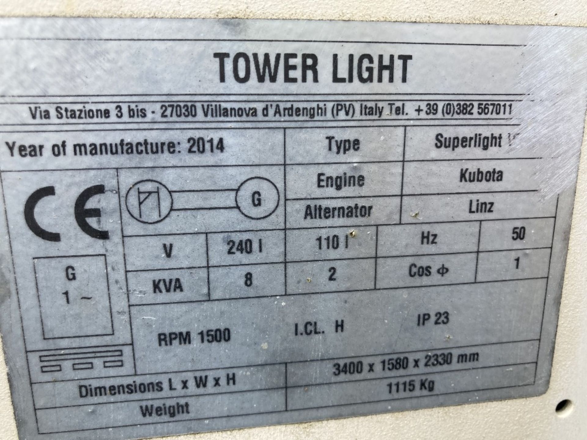 Towerlight Superlight VT1 diesel powered lighting tower - Image 5 of 14