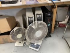 (4) Unbranded portable heaters and (3) desk fans