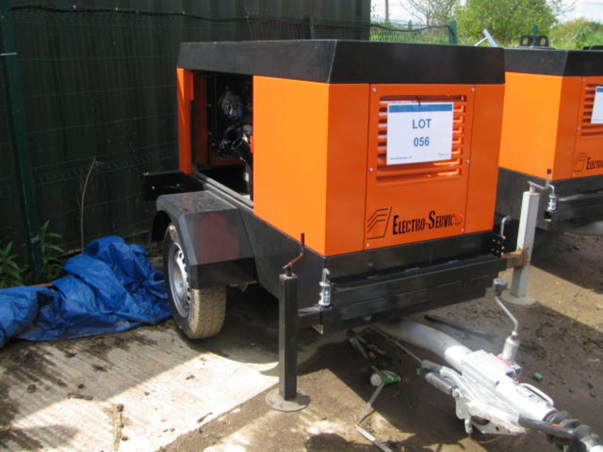 Electro Services lighting tower chassis with Kubota D1105 engine