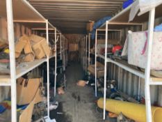 Contents of 40ft steel shipping container Lot 543