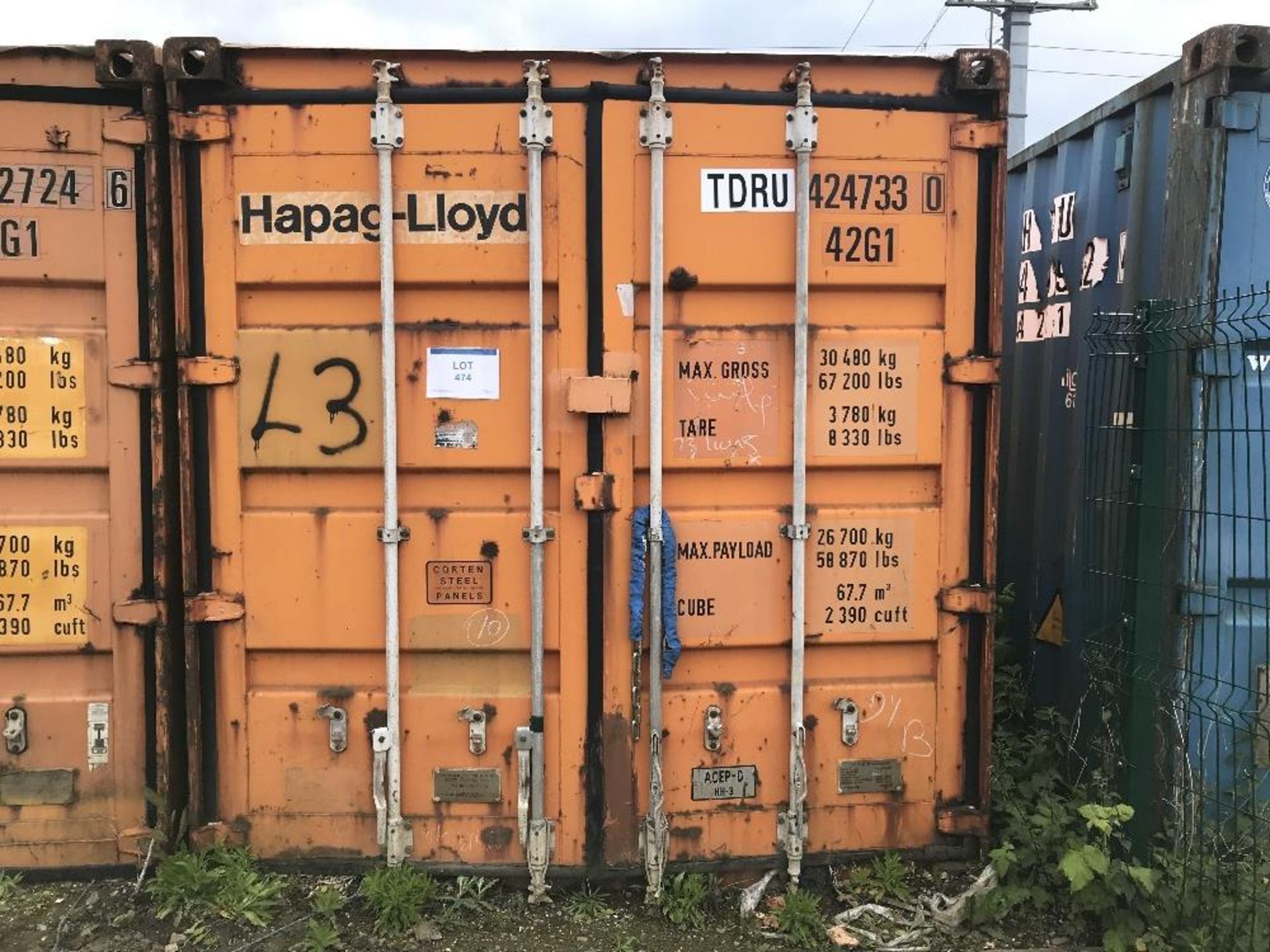 40ft Steel shipping container with remaining contents