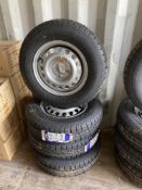 (4) New 13" Steel Rims with Compass CT7000 165xR13C Tyres