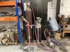 Oxyacetylene torch and hoses complete with gas bottle trolley