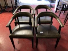 (4) Faux-leather & Wood Bar Armchairs (0.78m)