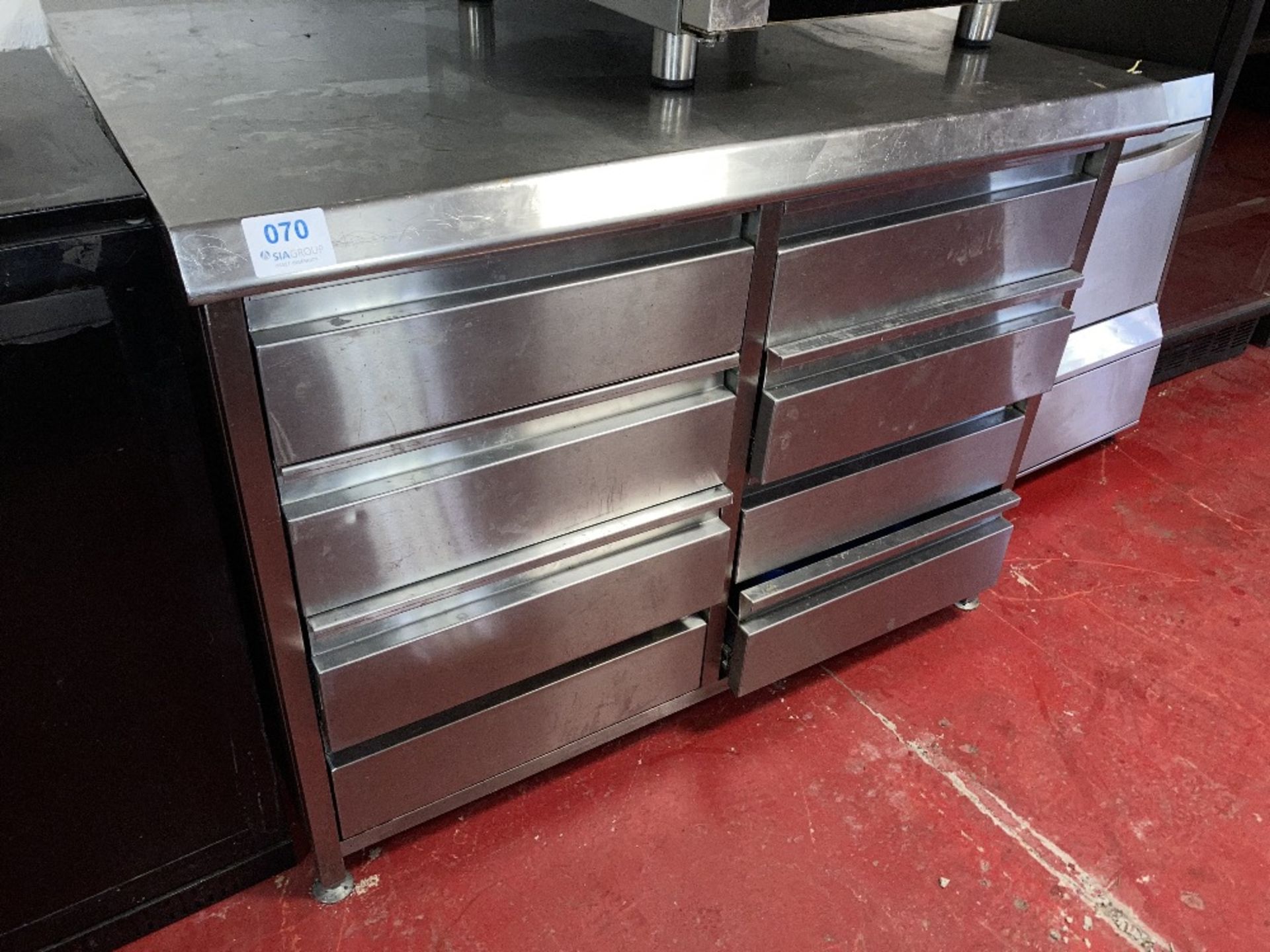 Stainless Steel 8-Drawer Static Preparation Table