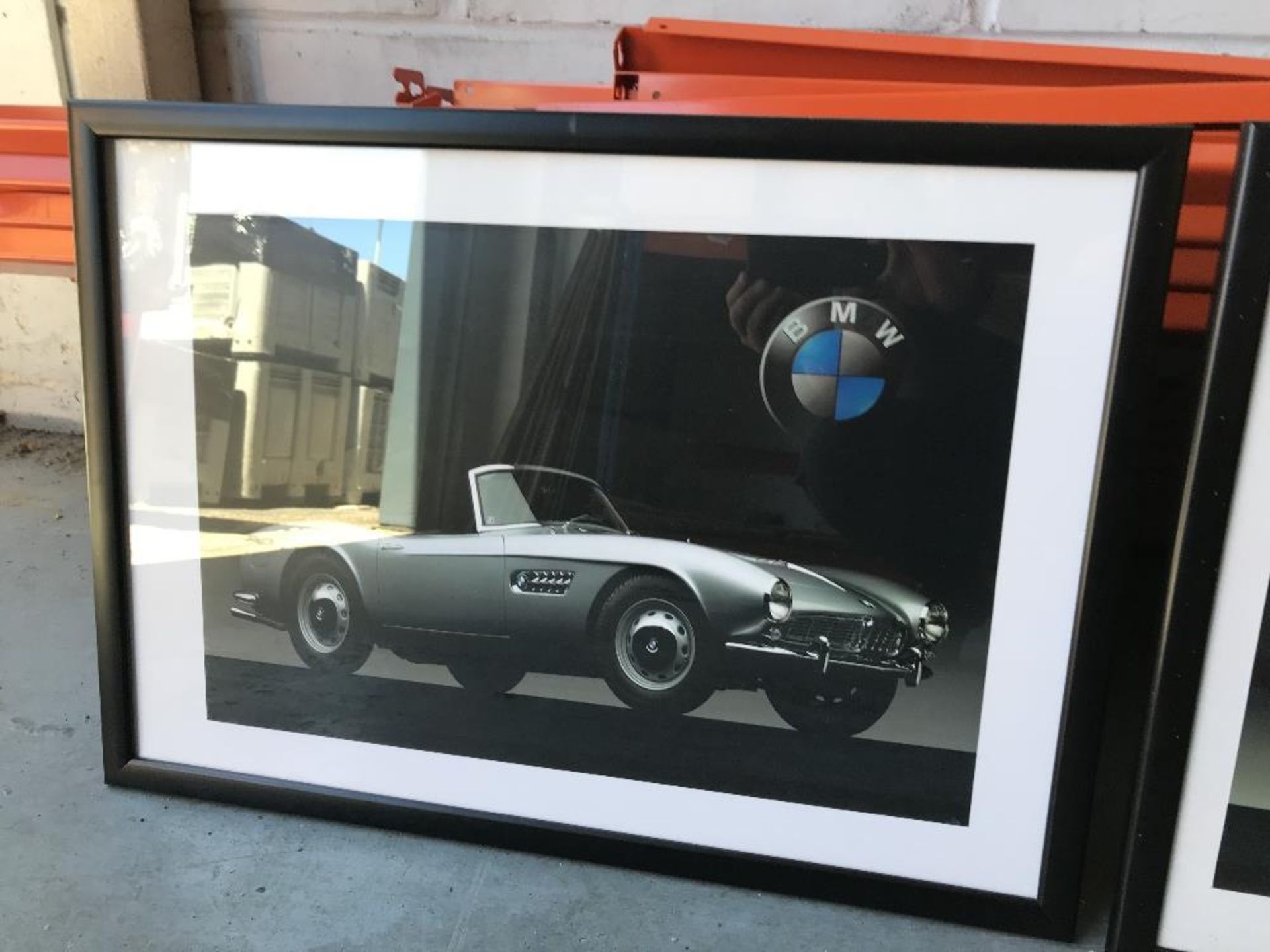Two framed pictures of BMW and Porsche cars - Image 4 of 6
