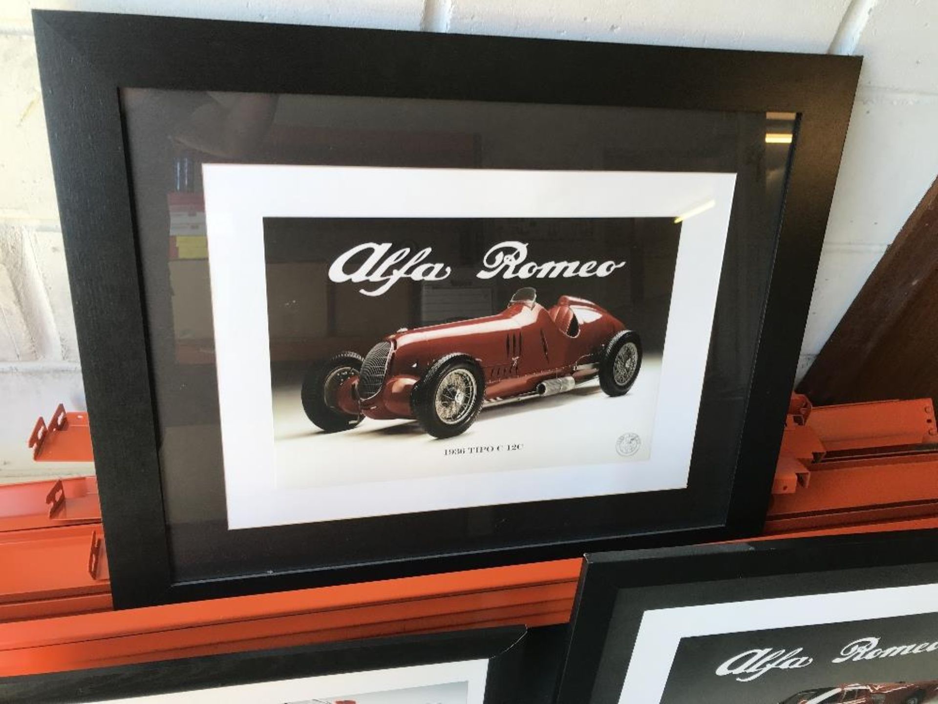 Three framed pictures of Alfa Romeo cars - Image 7 of 7