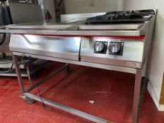 Angelo Po 2-Burner Gas Hob Cooker c/w Mobile Stand & Prep Top Side-Table
