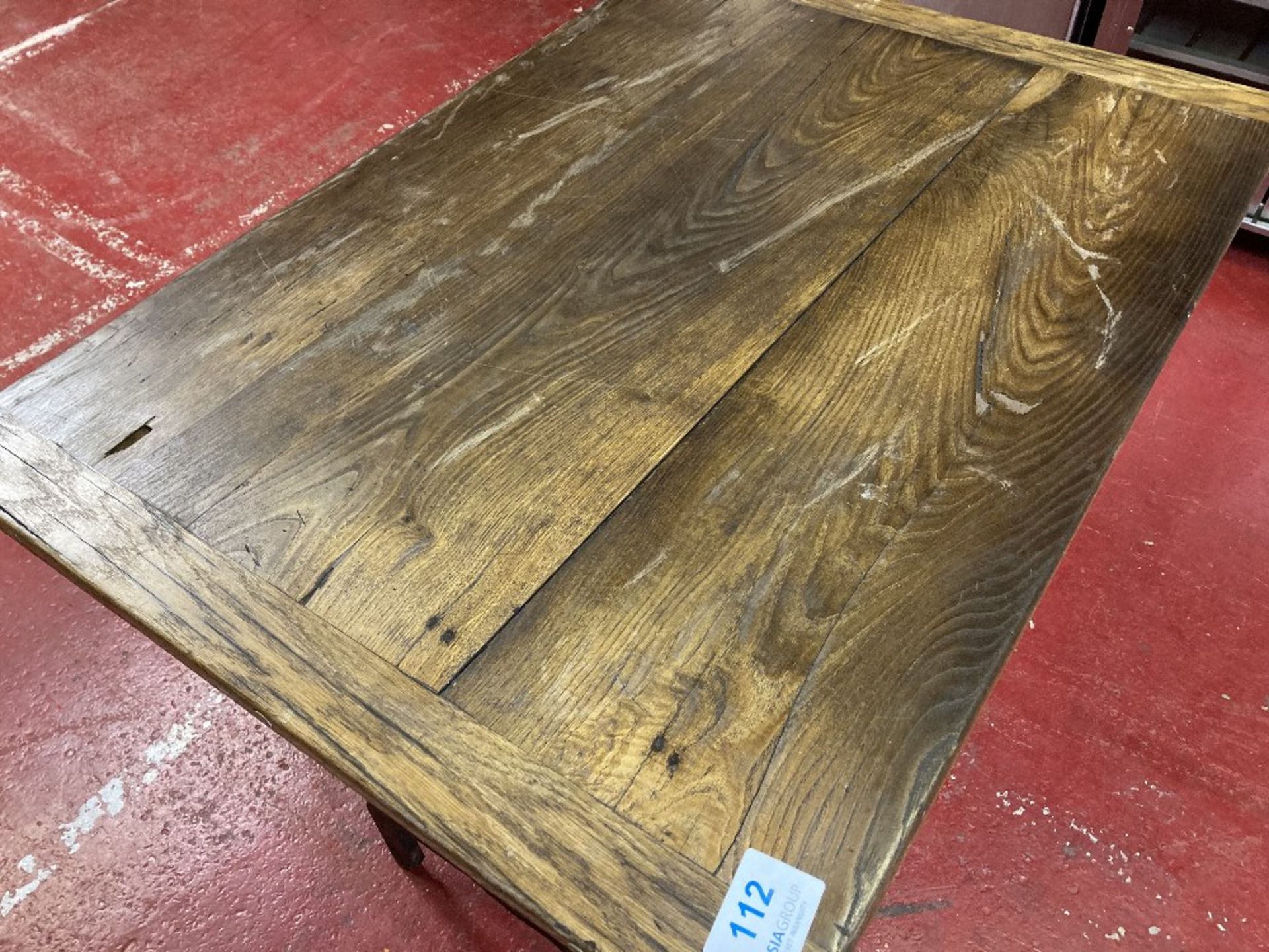 Industrial Rustic Solid Wood & Cast Iron Dining Table (1.1m) - Image 3 of 3