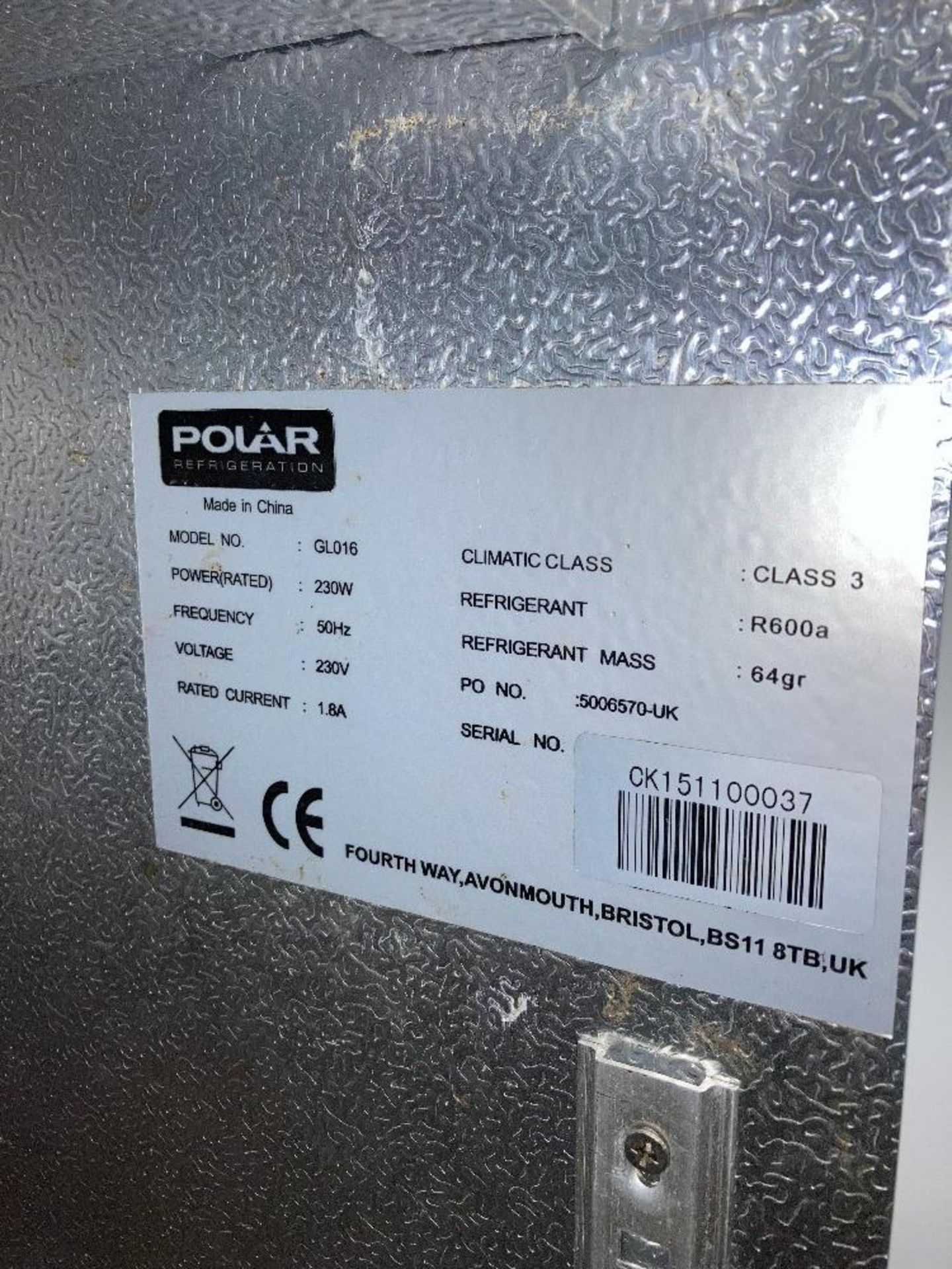 Polar GL017 2-Door Under-Counter Bottle Cooler - Image 4 of 4