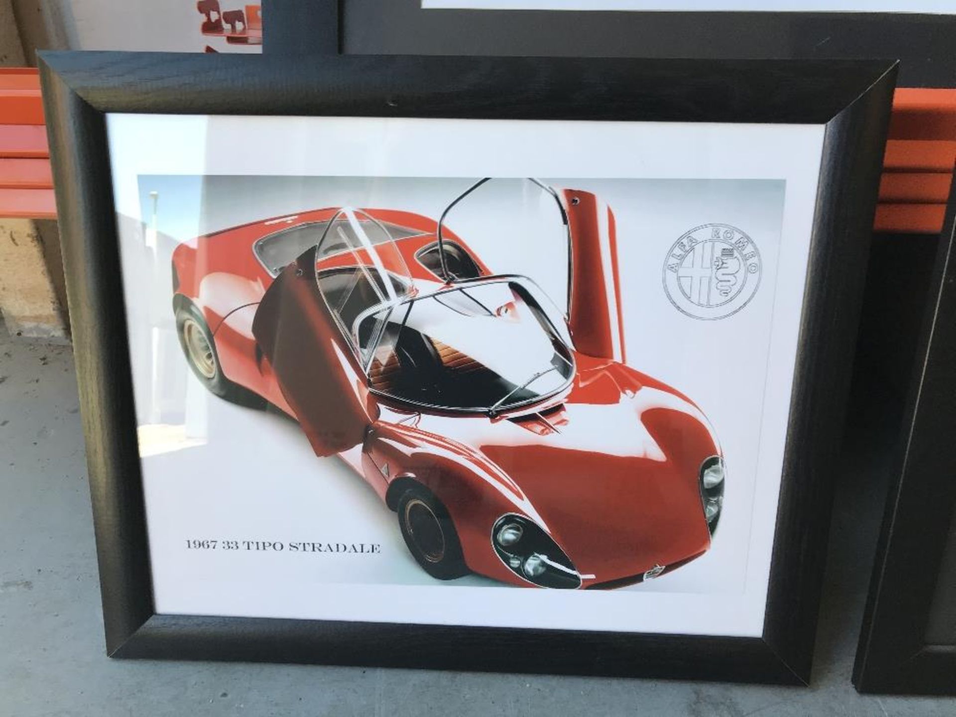 Three framed pictures of Alfa Romeo cars - Image 3 of 7
