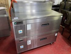 (2) Adande Refrigeration VCS R1 Under-Counter 1-Drawer Refrigerator c/w Counter-Top Prep Station