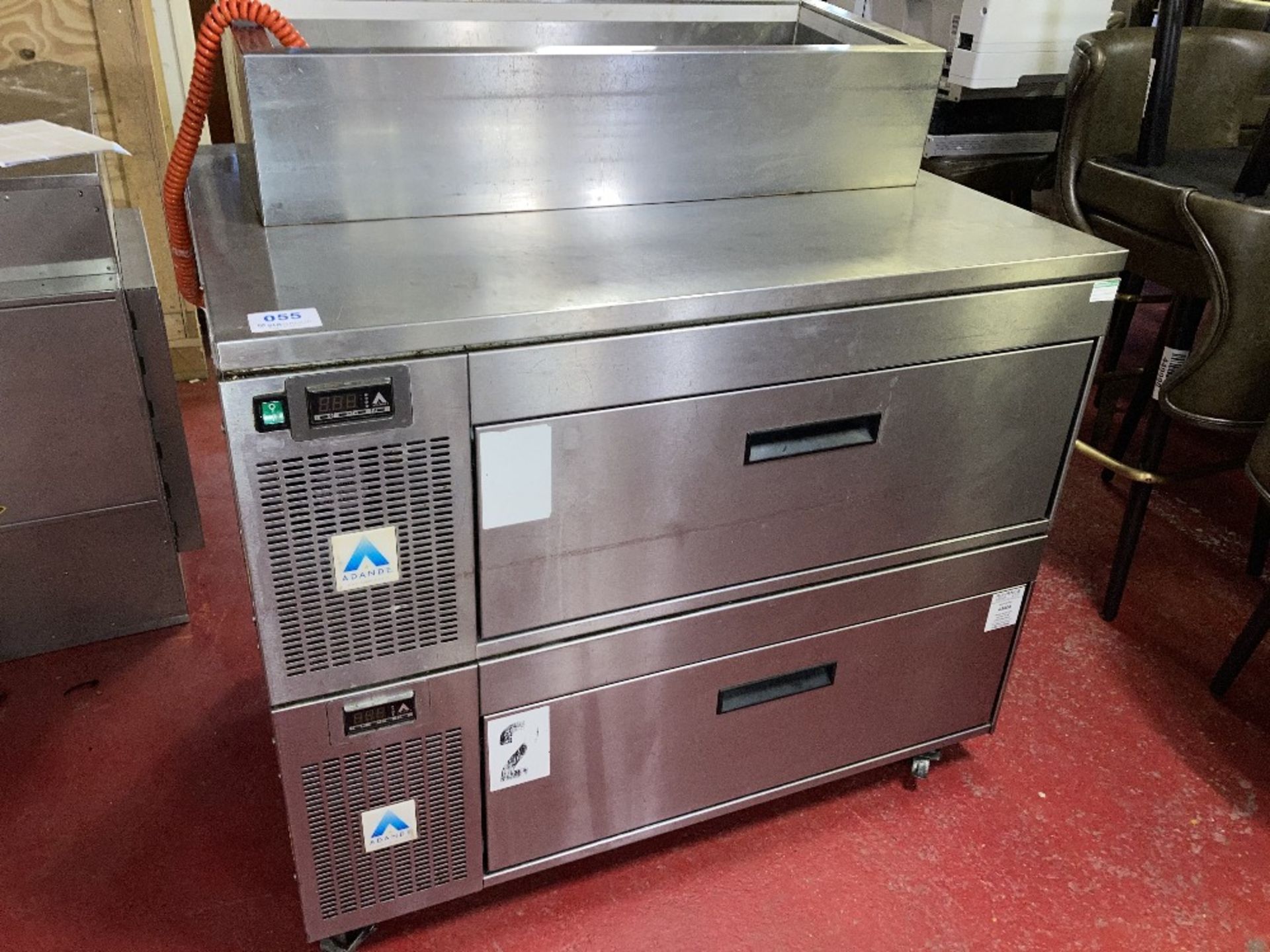 (2) Adande Refrigeration VCS R1 Under-Counter 1-Drawer Refrigerator c/w Counter-Top Prep Station