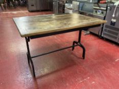 Industrial Rustic Solid Wood & Cast Iron Dining Table (1.1m)