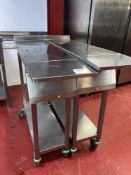 (2) Stainless Steel Mobile Infill Tables