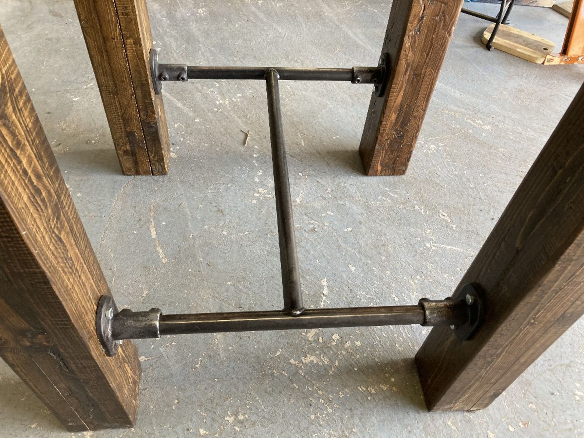 Industrial Rustic Solid Wood & Steel Scaffolding Bar Leaner (1m) - Image 3 of 3