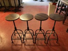 (4) Industrial Adjustable High Bar Stools (0.8m)