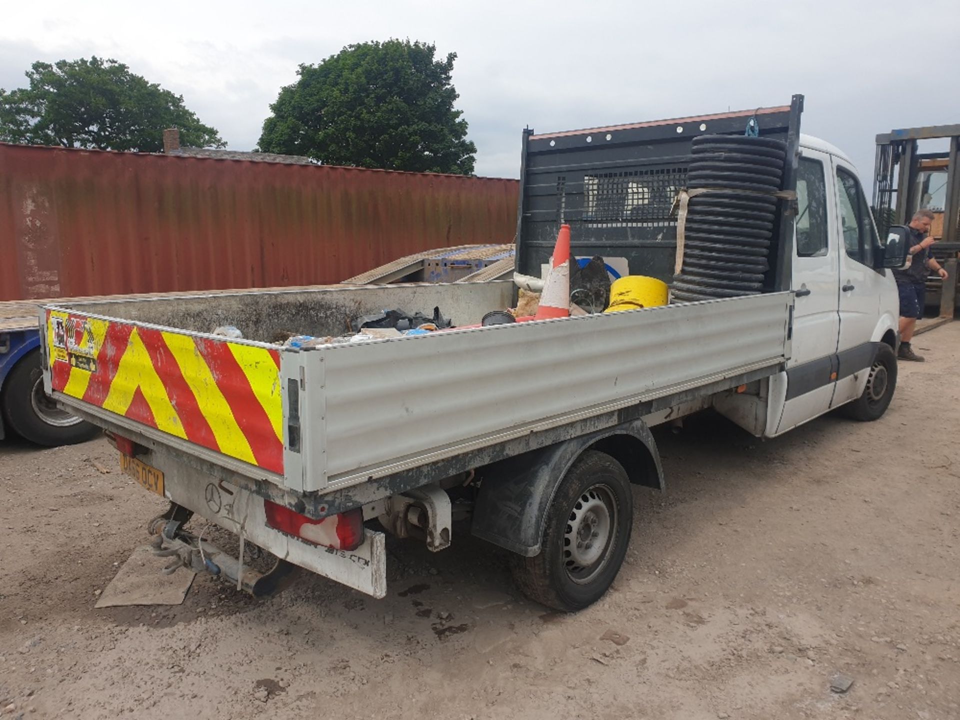 Mercedes Crew Cab Sprinter Dropside 313 Cdi with aluminium dropside body DA66 OCV - Image 21 of 22