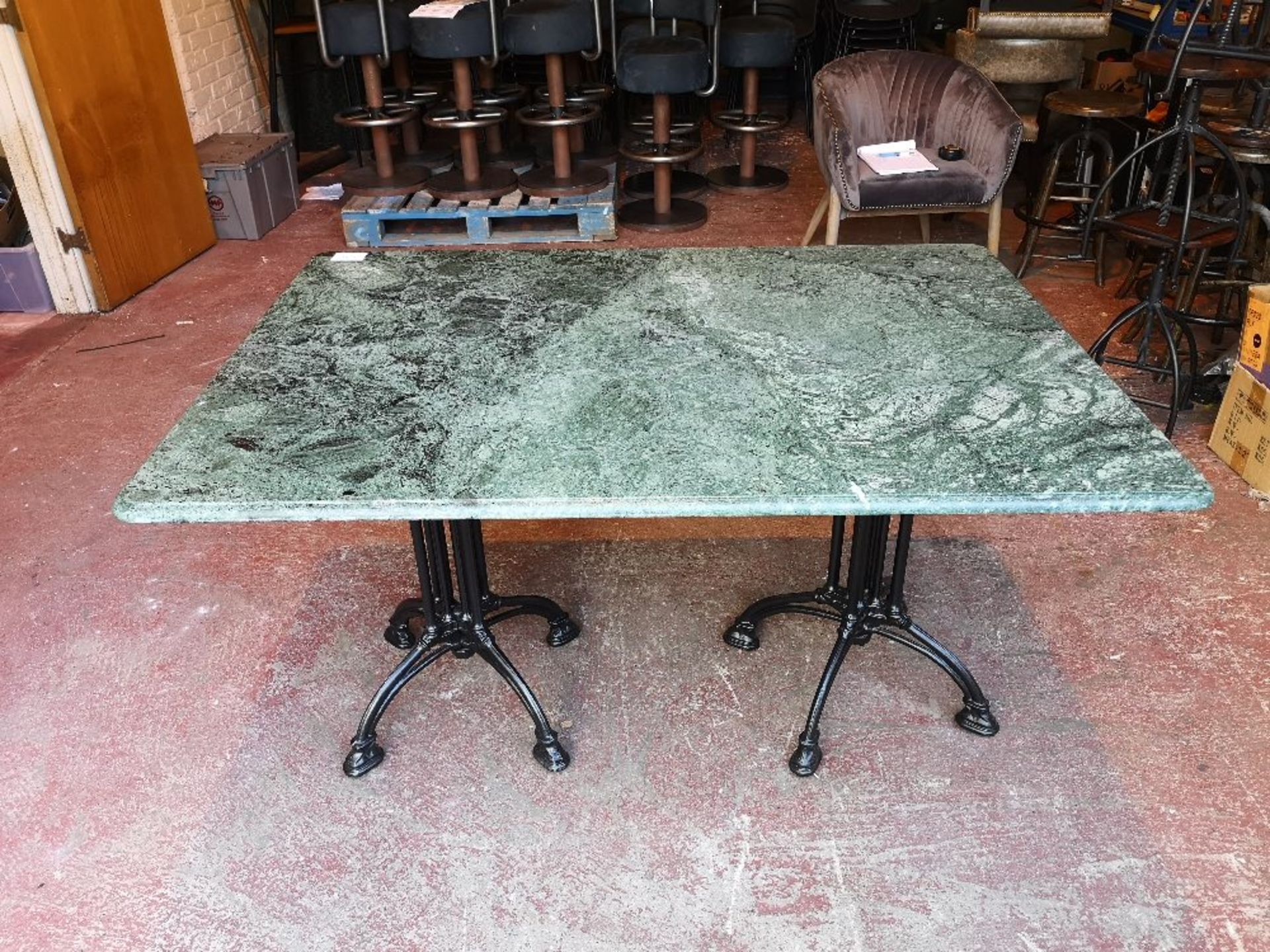 Marble Top / Wrought Iron Dining Table