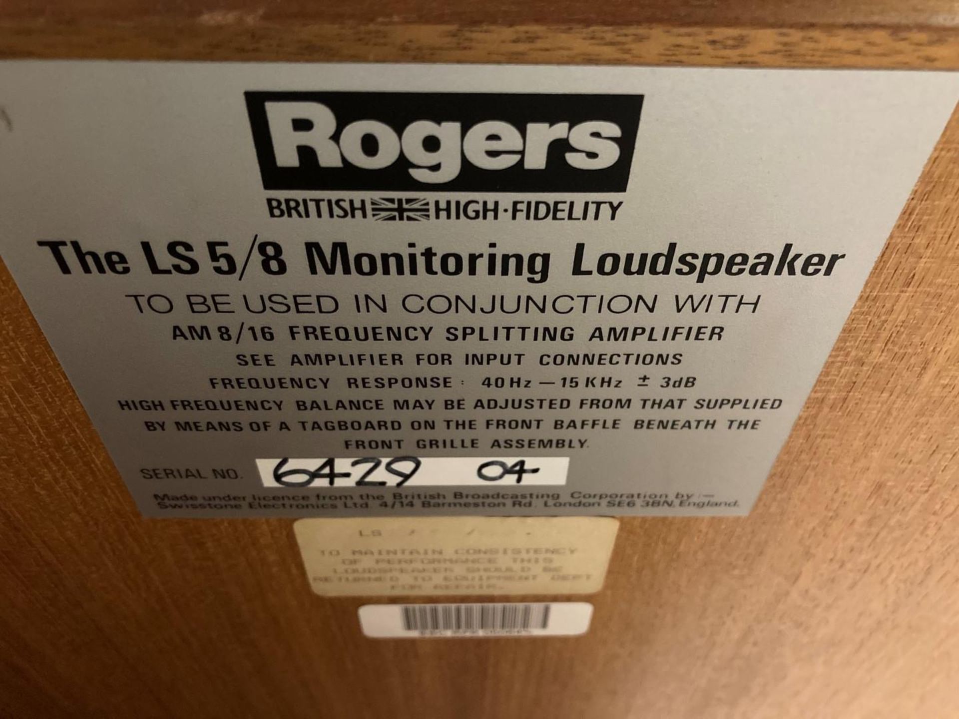 (2) Rogers LS5/6 monitoring loud speakers - Bild 5 aus 6