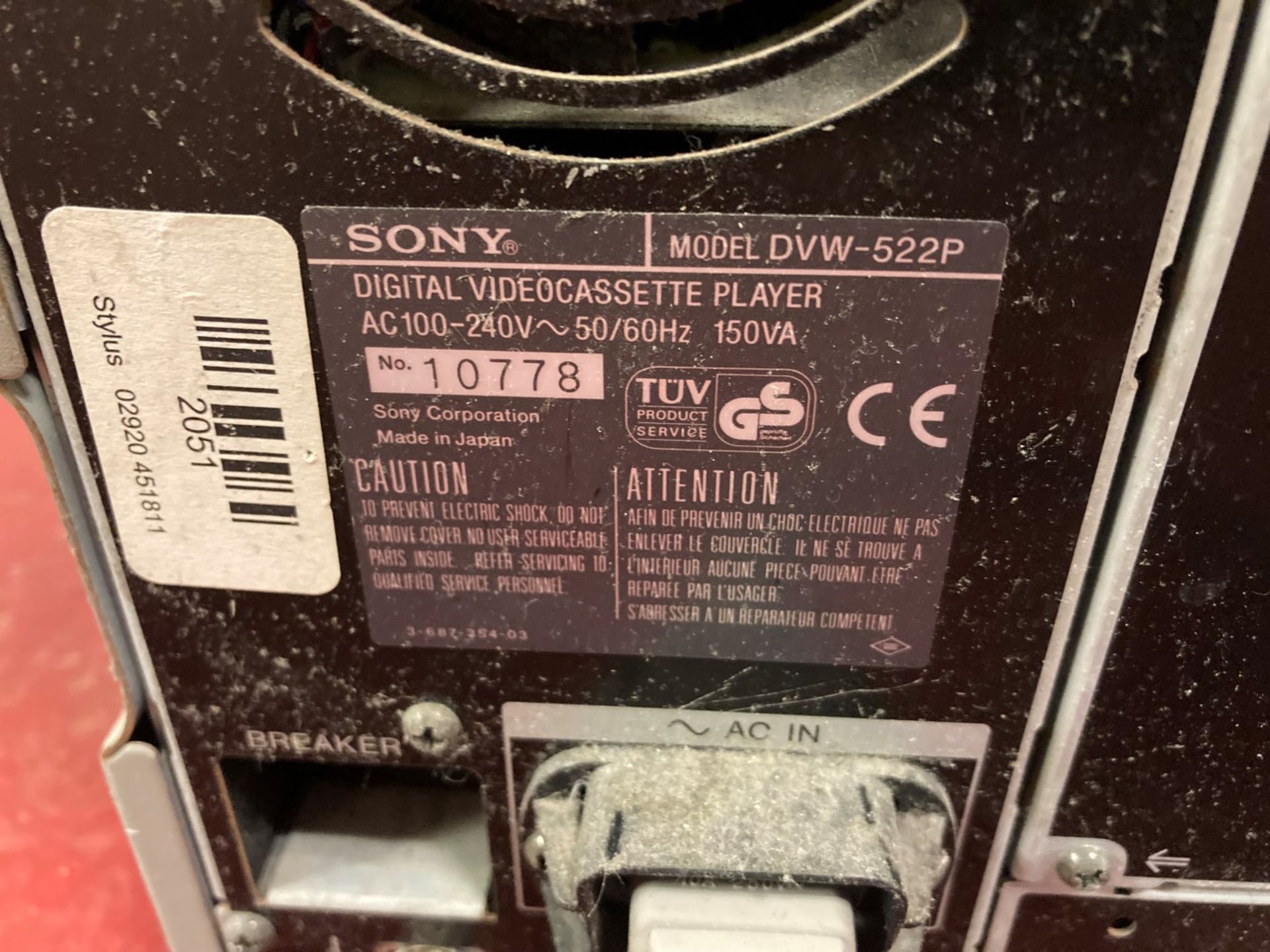 Sony DVW-522P betacam digital video cassette tape player - Bild 4 aus 4