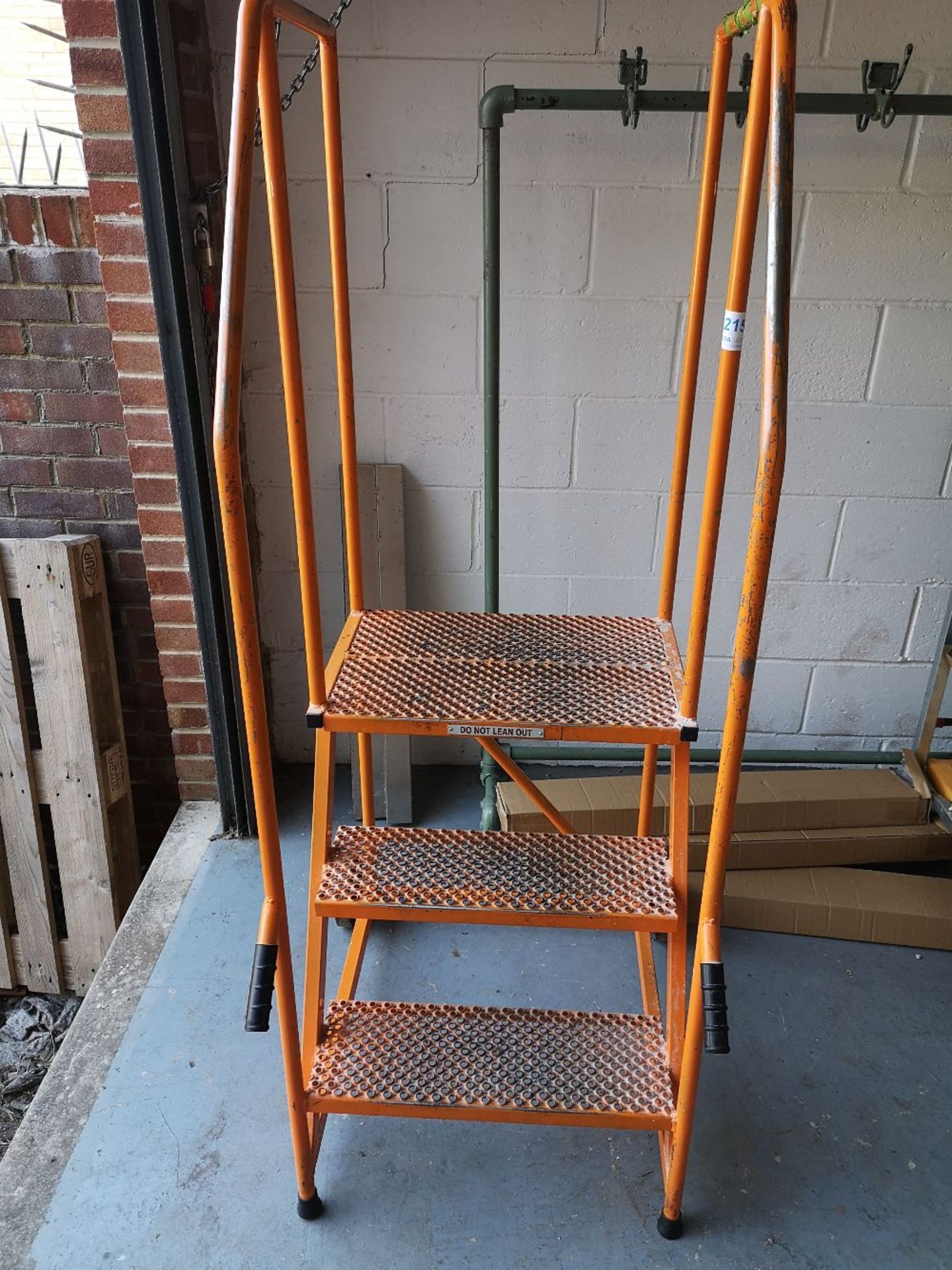 Three tread Mobile Warehouse Ladder - Image 3 of 3