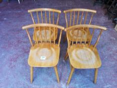 (4) Wooden Spindle Back Dining Chairs