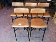 (5) Faux Leather / Metal Frame Bar Stools