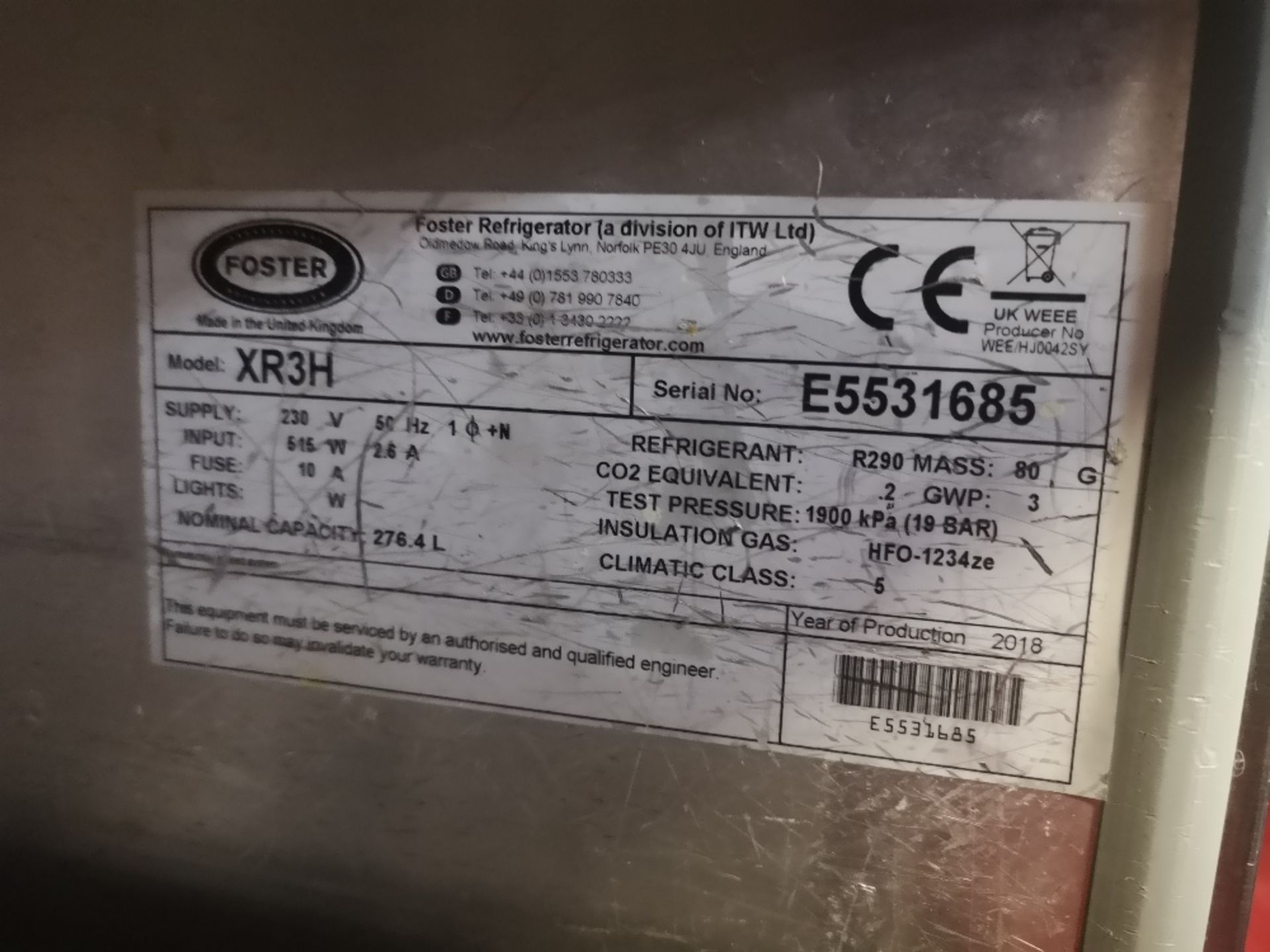 Foster Xtra XR3H Three Door Counter Fridge - Image 5 of 5