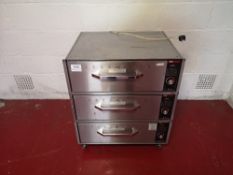 Hatco Heatmax HDW-3B Stainless Steel Freestanding Three Drawer Warmer