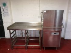 Classeq P500AWS Stainless Steel Pass Through Dishwasher with Stainless Steel Drainage Table